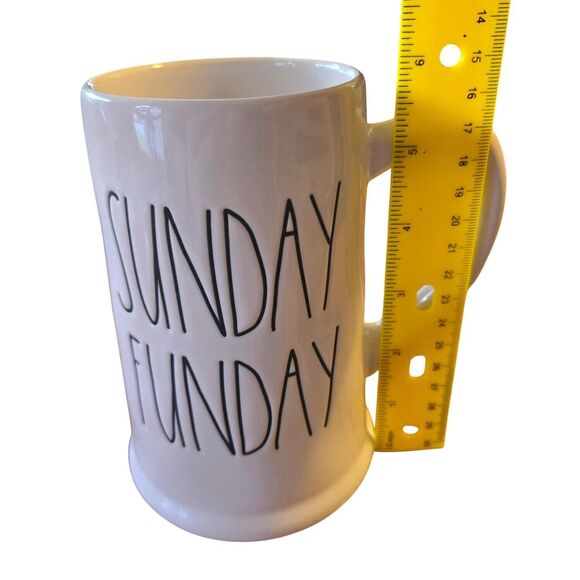 Rae Dunn Artisan Collection "Sunday Funday" Farm House White Ceramic Mug 20 Oz - Picture 8 of 9